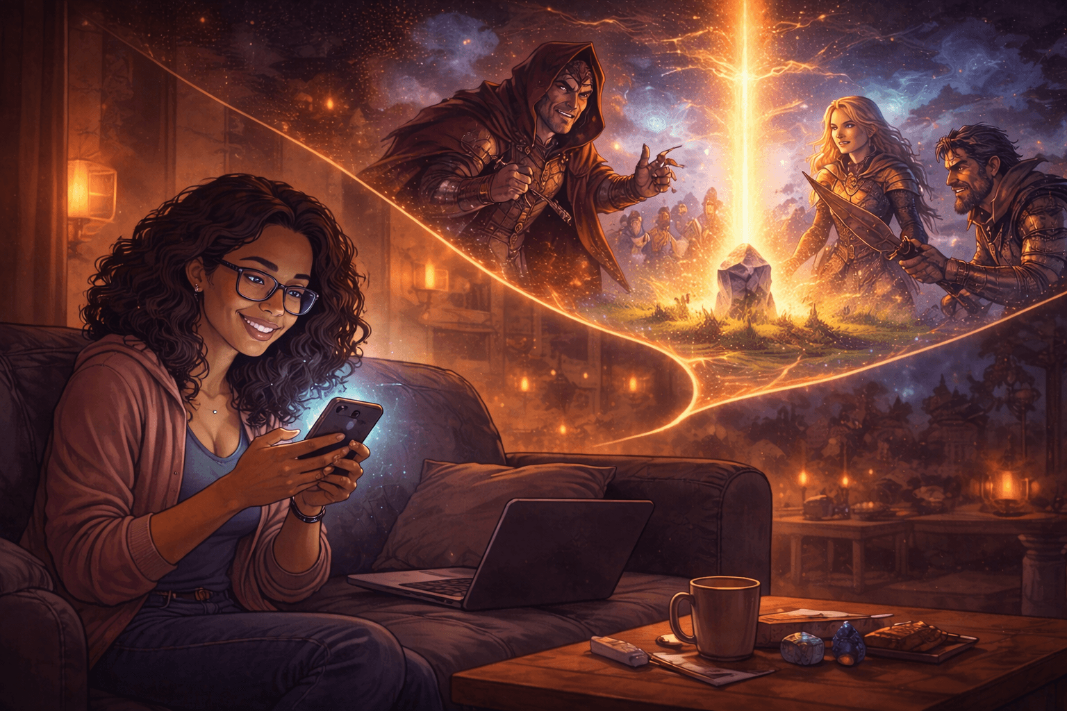 Adventurers gathering to review a shared plan